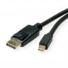 ROLINE 11.04.5815 :: Mini DisplayPort Cable, v1.4, mDP-DP, M/M, black, 2 m