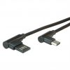 ROLINE 11.02.9037 :: USB 2.0 кабел Type A - Type C M/M, по ъгъл 90°, черен,  3 м