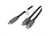 ROLINE 11.02.8308 :: Захранващ кабел USB2.0 Type C, Y-Splitter за две устройства, C-C, M/M, 100W, 1.85m, черен