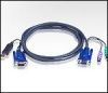 ATEN 2L-5502UP :: KVM кабел, HD15 F + 2x PS2 M >> HD15 M + USB type A M, 1.8 м