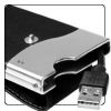 Raidsonic IB-281StU :: Външна кутия за 2.5" SATA HDD, кожена обшивка, вграден кабел, USB 2.0 интерфейс