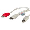 ROLINE 19.08.1007 :: ROLINE USB 2.0 Y-кабел, 2x USB A M - 1x USB B M, 1.0 м